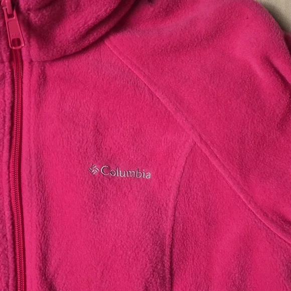 Columbia Fleece Jacket Women's L Pink Zip-Up Winter Warm Embroidered Logo Cozy - Picture 7 of 9